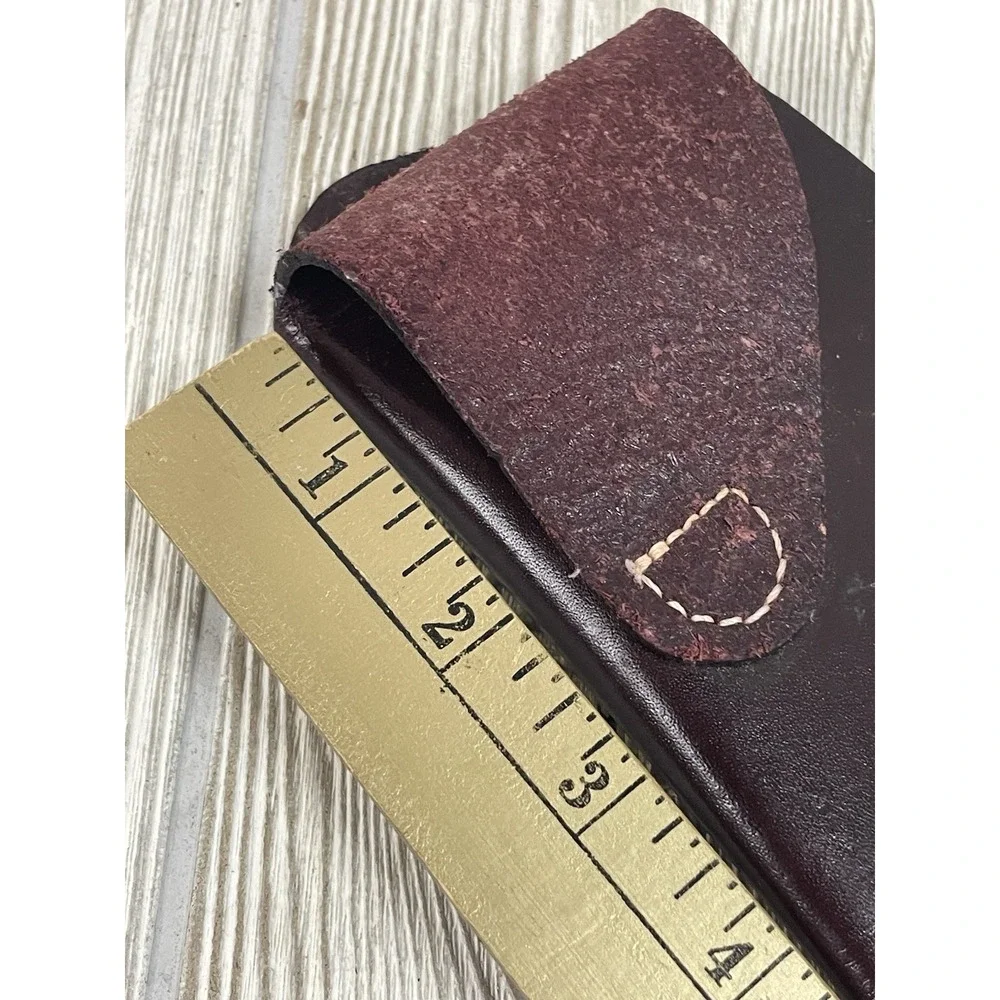 Soovill MFG Leather Holster Belt Carry 6.5in Basket Weave Burgundy Sheath Case